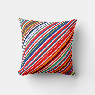 Cute colourful decorative stripes cushion
