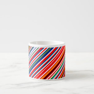 Cute colourful decorative stripes espresso cup
