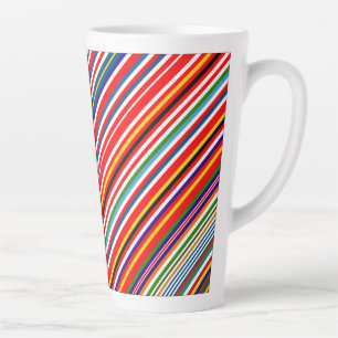 Cute colourful decorative stripes latte mug