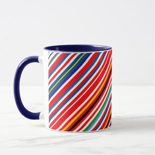 Cute colourful decorative stripes mug (Left)