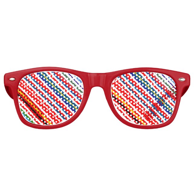 Cute colourful decorative stripes retro sunglasses (Front)