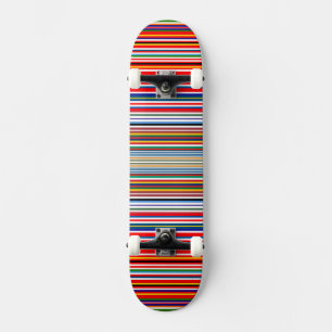 Cute colourful decorative stripes skateboard