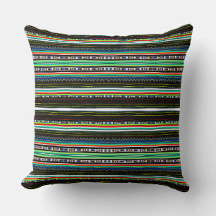 Cute colourful decorative tribal pattern cushion