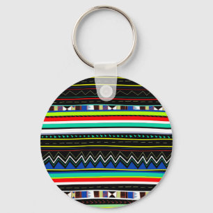 Cute colourful decorative tribal pattern key ring