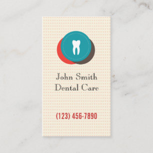 Cute Colourful Dental Care Polka Dots Business Car Business Card