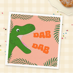 Cute Colourful Dinosaur 5th/Any Age Birthday Party Napkin