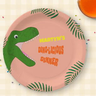 Cute Colourful Dinosaur 5th/Any Age Birthday Party Paper Plate