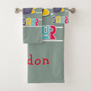 Cute Colourful Dinosaur  Bath Towel Set