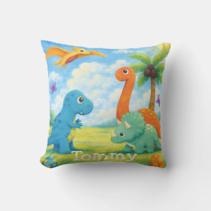 Cute Colourful Dinosaur Friends Kids  Cushion