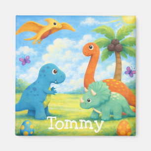 Cute Colourful Dinosaur Friends Kids Magnet