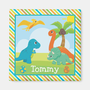 Cute Colourful Dinosaur Friends Kids Magnet