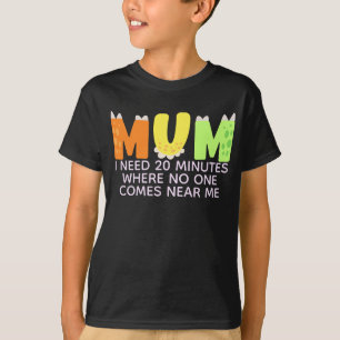 Cute Colourful Dinosaur Letters Mum Typography T-Shirt