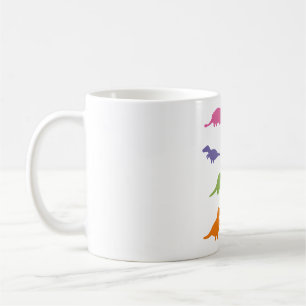 Cute Colourful Dinosaur Silhouette Pattern Coffee Mug