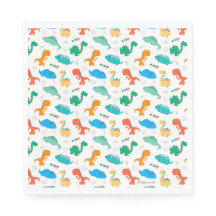 Cute Colourful Dinosaurs Illustrated Pattern