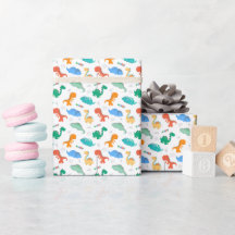Cute Colourful Dinosaurs Illustrated Pattern