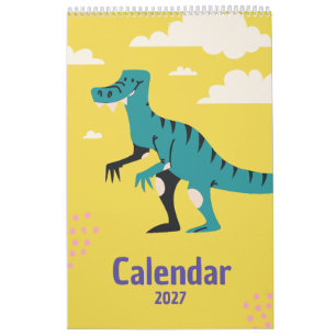 Cute Colourful Dinosaurs Kids Calendar