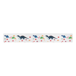 Cute Colourful Dinosaurs Pattern Grosgrain Ribbon