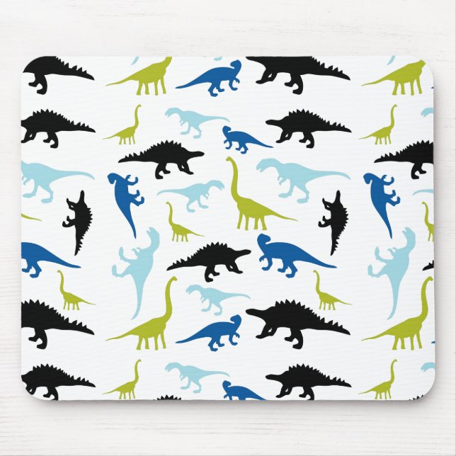 Cute colourful dinosaurs pattern mousepad (Front)