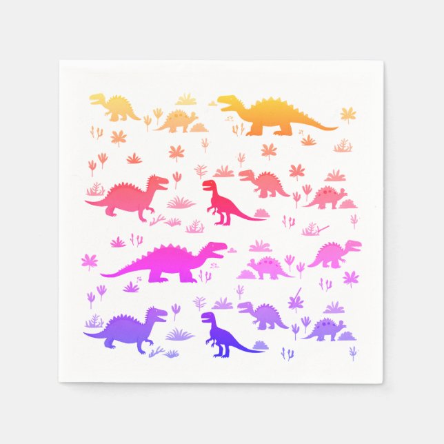 Cute Colourful Dinosaurs Pattern  Napkin (Front)