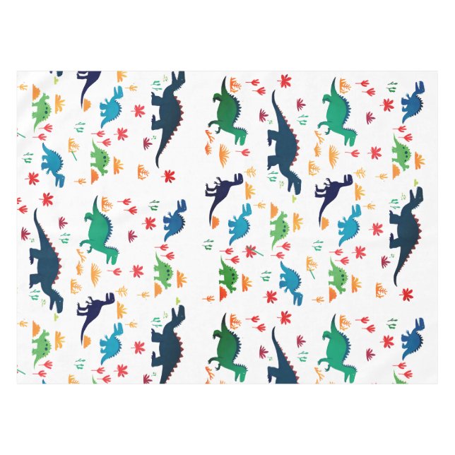 Cute Colourful Dinosaurs Pattern  Tablecloth (Front (Horizontal))