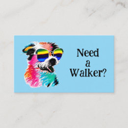 Cute Colourful Dog Pet Professional Business Card