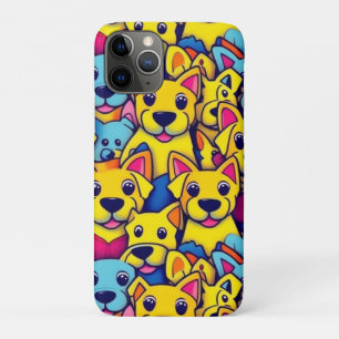 Cute colourful dogs happy dogs iPhone 11 pro case