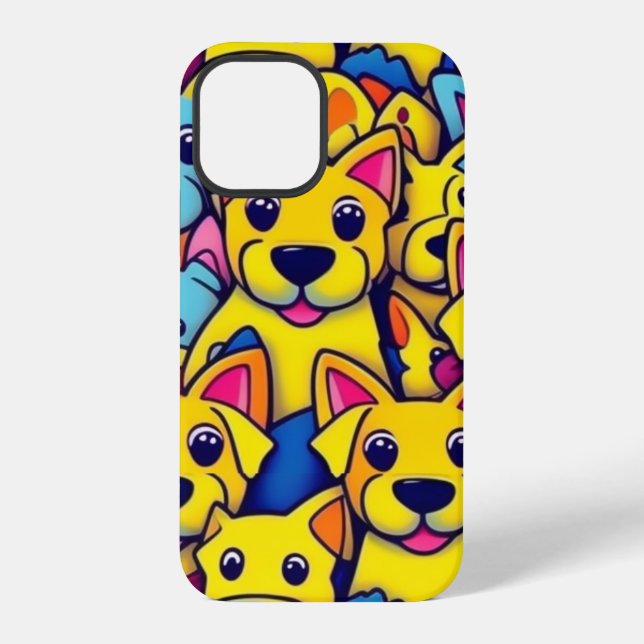 Cute colourful dogs happy dogs iPhone case (Back)