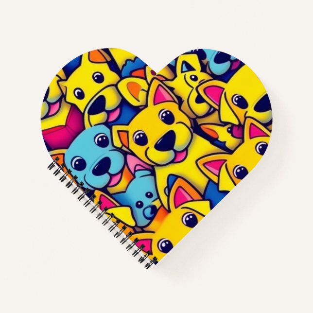 Cute colourful dogs happy dogs notebook (Front)