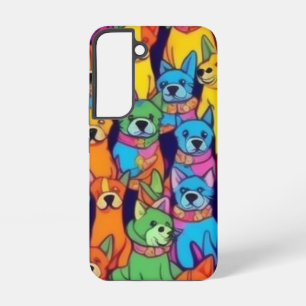 Cute colourful dogs happy dogs samsung galaxy case