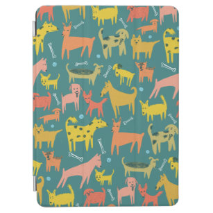 Cute colourful dogs pattern iPad air cover