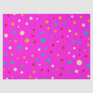 Cute Colourful Dots Pink Tissue Paper