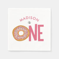 Cute Colourful Doughnuts One First Birthday