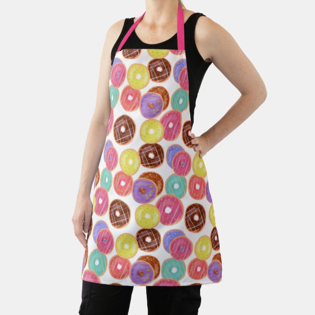 Cute Colourful Doughnuts Pattern Apron (Insitu)