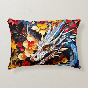 Cute Colourful Dragon Mosaics  Decorative Cushion
