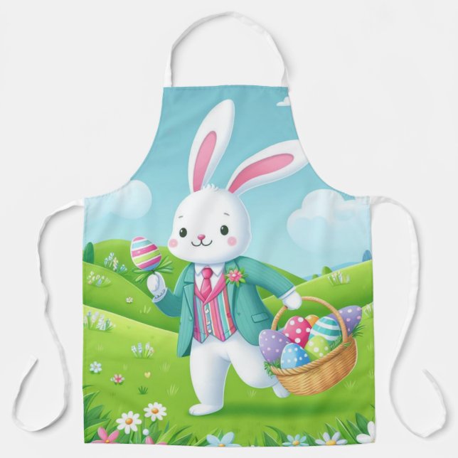 Cute, colourful Easter bunny Apron (Front)