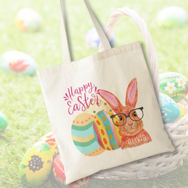 Cute Colourful Easter Bunny Eggs Kids Easter  Tote Bag (Cute Colorful Easter Bunny Eggs Kids Easter Tote Bag)