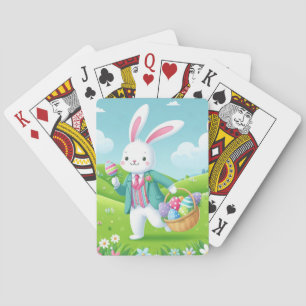 Cute, colourful Easter bunny Playing Cards