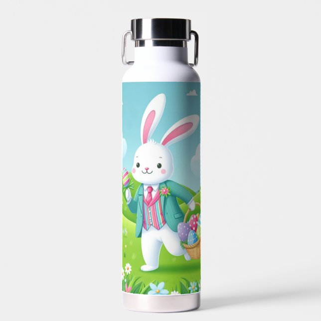 Cute, colourful Easter bunny Water Bottle (Front)