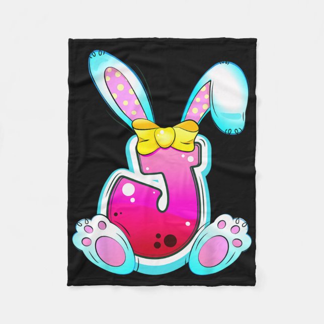 Cute Colourful Easter Coquette Bow Letter J Initia Fleece Blanket (Front)