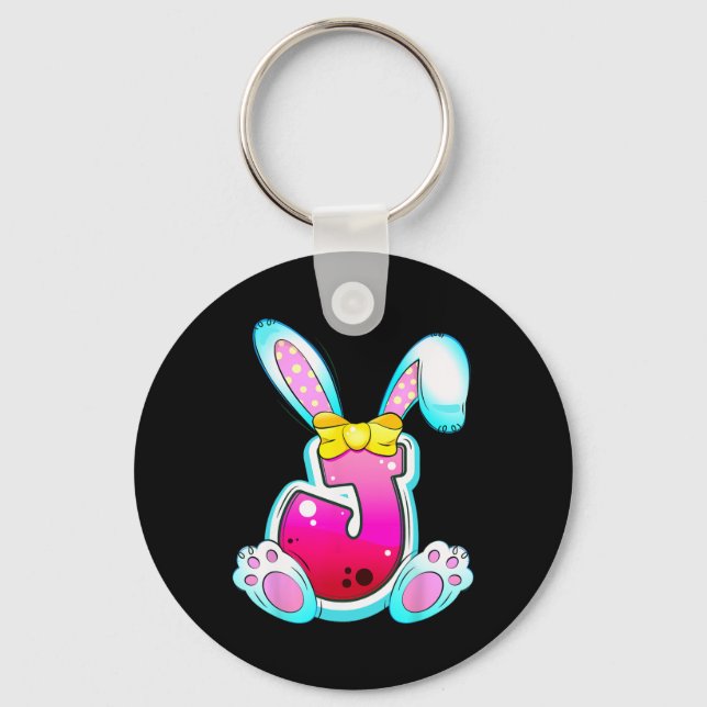 Cute Colourful Easter Coquette Bow Letter J Initia Key Ring (Front)