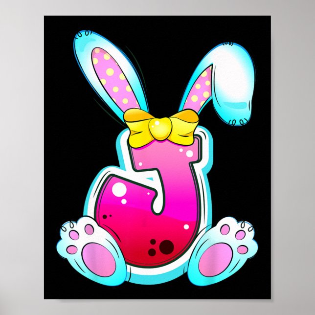 Cute Colourful Easter Coquette Bow Letter J Initia Poster (Front)