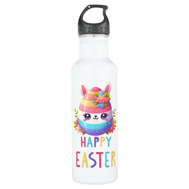 Cute, colourful Easter egg bunny 710 Ml Water Bottle (Front)