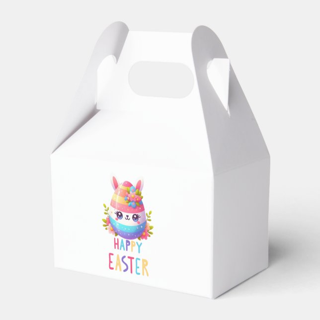 Cute, colourful Easter egg bunny Favour Box (Front Side)