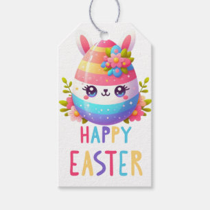 Cute, colourful Easter egg bunny Gift Tags