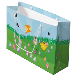 Cute & Colourful Easter Egg Hunt Bunny Chick  Large Gift Bag