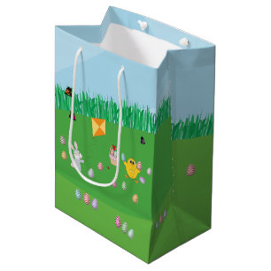 Cute & Colourful Easter Egg Hunt Bunny Chick  Medium Gift Bag