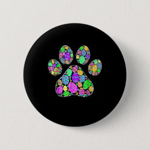 Cute Colourful Easter Eggs Dog Cat Paw Lover Happy 6 Cm Round Badge
