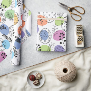 Cute colourful Easter Eggs Pattern Wrapping Paper