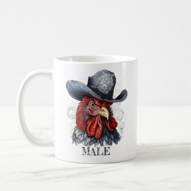 cute colourful editable male chicken Mug (Left)