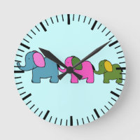 Cute colourful elephant cartoons good luck